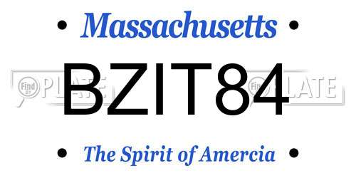 BZIT84 Massachusetts License Plate