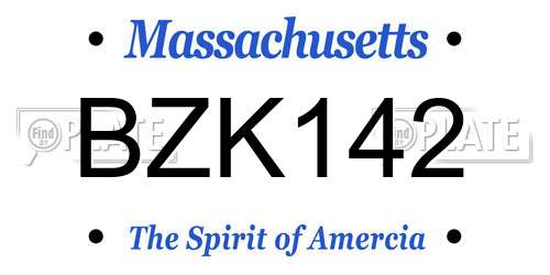 BZK142 Massachusetts License Plate