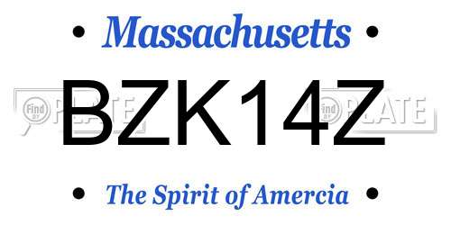 BZK14Z Massachusetts License Plate