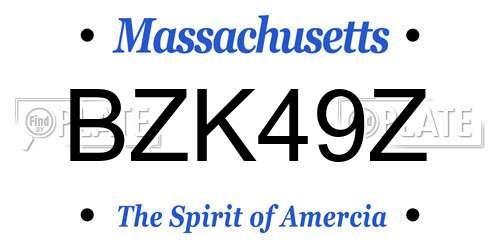 BZK49Z Massachusetts License Plate