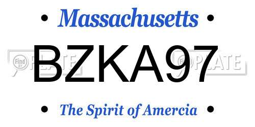 BZKA97 Massachusetts License Plate