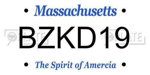 BZKD19 Massachusetts License Plate