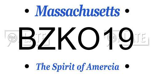 BZKO19 Massachusetts License Plate