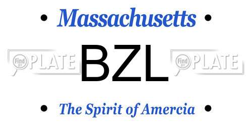 BZL Massachusetts License Plate