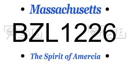 BZL1226 Massachusetts License Plate