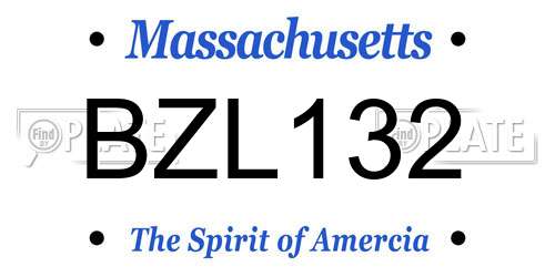 BZL132 Massachusetts License Plate