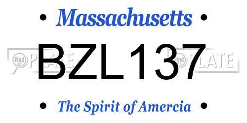 BZL137 Massachusetts License Plate