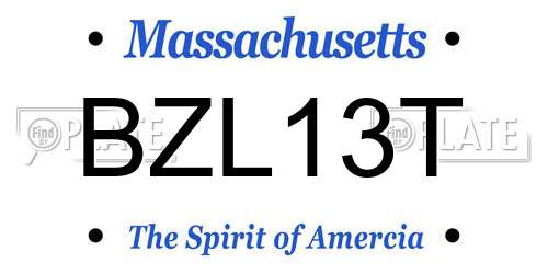 BZL13T Massachusetts License Plate