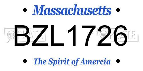 BZL1726 Massachusetts License Plate