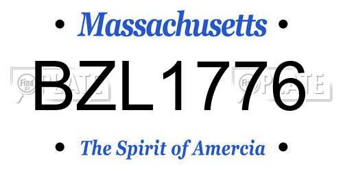 BZL1776 Massachusetts License Plate