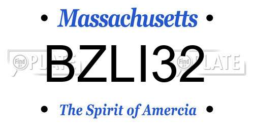 BZLI32 Massachusetts License Plate