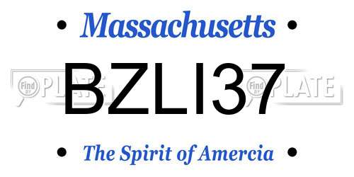 BZLI37 Massachusetts License Plate