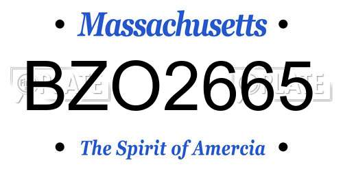 BZO2665 Massachusetts License Plate