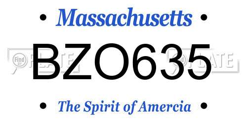 BZO635 Massachusetts License Plate