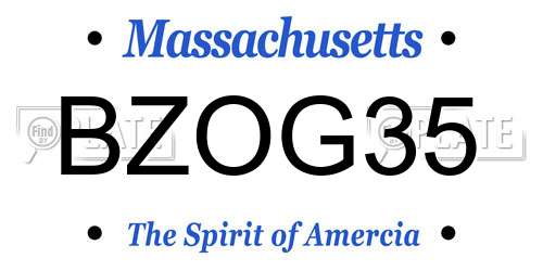 BZOG35 Massachusetts License Plate