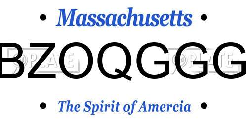 BZOQGGG Massachusetts License Plate