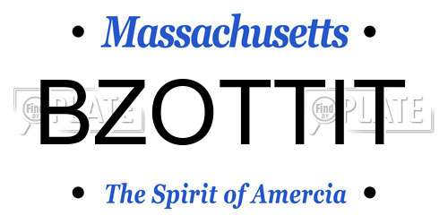 BZOTTIT Massachusetts License Plate