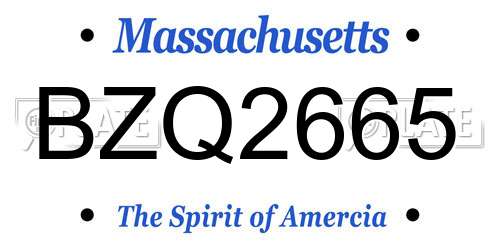 BZQ2665 Massachusetts License Plate