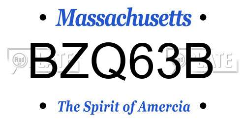 BZQ63B Massachusetts License Plate