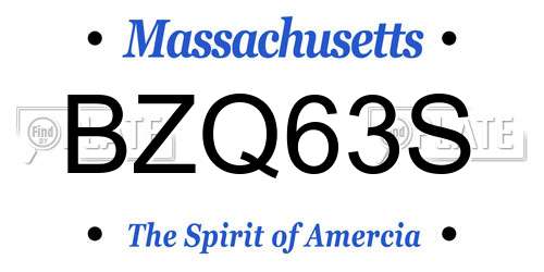 BZQ63S Massachusetts License Plate