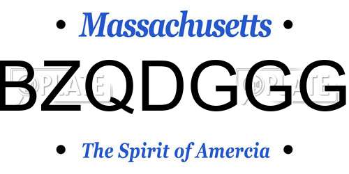 BZQDGGG Massachusetts License Plate