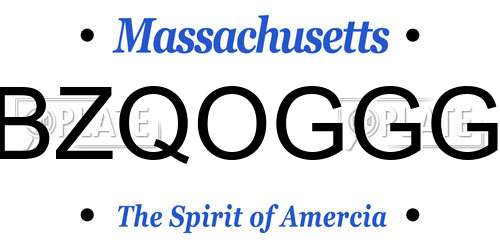BZQOGGG Massachusetts License Plate