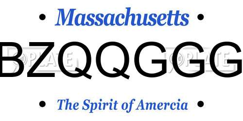 BZQQGGG Massachusetts License Plate