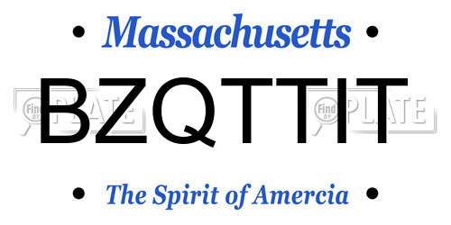 BZQTTIT Massachusetts License Plate