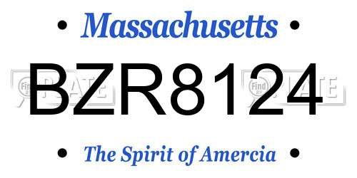 BZR8124 Massachusetts License Plate