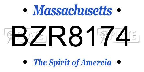 BZR8174 Massachusetts License Plate