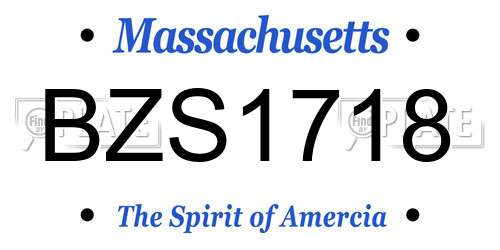 BZS1718 Massachusetts License Plate