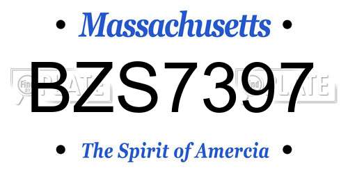 BZS7397 Massachusetts License Plate