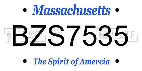 BZS7535 Massachusetts License Plate