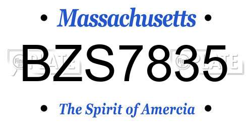 BZS7835 Massachusetts License Plate