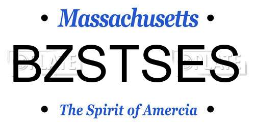 BZSTSES Massachusetts License Plate