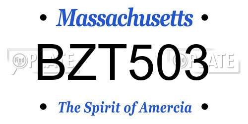 BZT503 Massachusetts License Plate