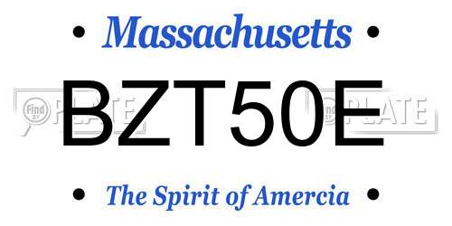 BZT50E Massachusetts License Plate
