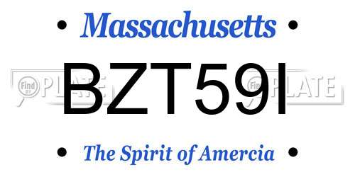BZT59I Massachusetts License Plate