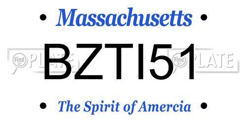 BZTI51 Massachusetts License Plate