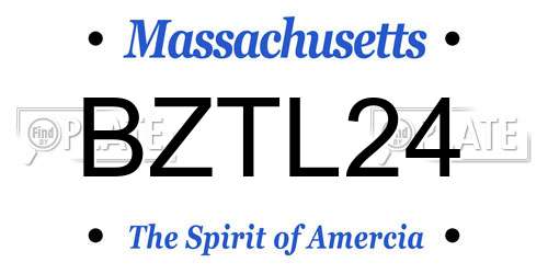 BZTL24 Massachusetts License Plate