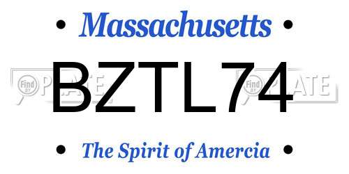 BZTL74 Massachusetts License Plate
