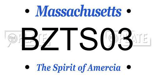 BZTS03 Massachusetts License Plate