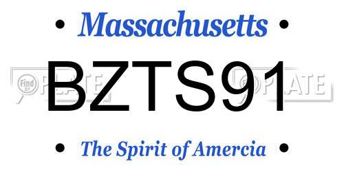 BZTS91 Massachusetts License Plate