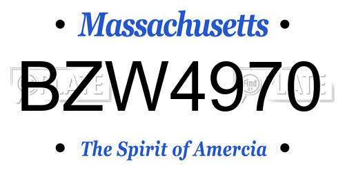 BZW4970 Massachusetts License Plate