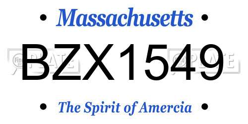 BZX1549 Massachusetts License Plate