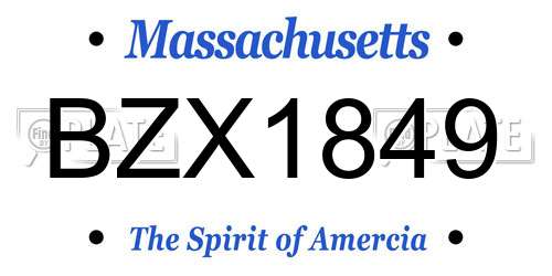 BZX1849 Massachusetts License Plate