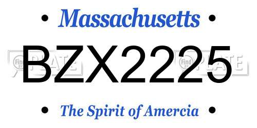 BZX2225 Massachusetts License Plate