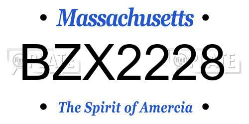 BZX2228 Massachusetts License Plate