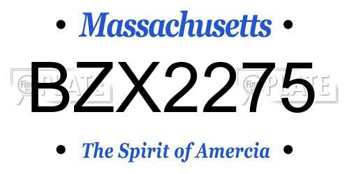 BZX2275 Massachusetts License Plate