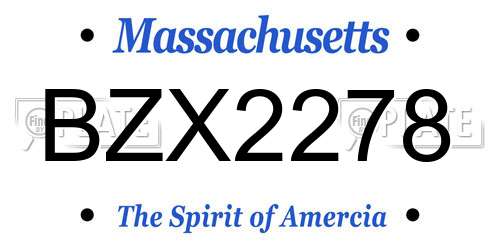 BZX2278 Massachusetts License Plate